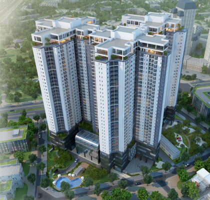 Cung cấp trụ lan can INOX và Phụ kiệnSpider Golden Place-Chủ đầu tư Công ty cổ phần Đầu tư Mai Linh cho dự án