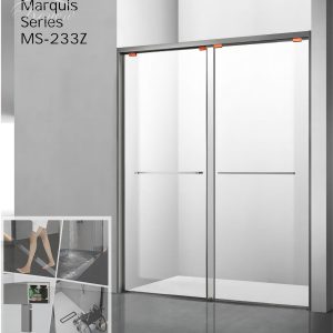 Phòng tắm kính vách kính nhà tắm MS-233Z Slim INOX304 thoát sàn giảm chấn