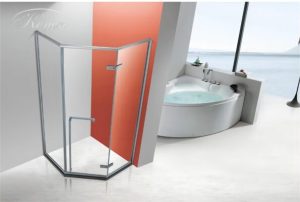 Phòng tắm kính vách kính nhà tắm MS-901 slim thanh mảnh mở quay 2 chiều-Khung INOX 304